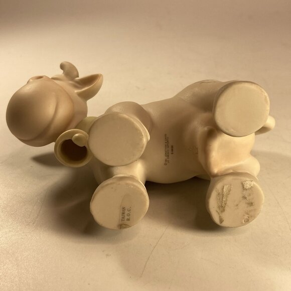 Vintage Jonathan & David Precious Moments Nativity Cow 1981 Enesco Bisque E5638 - Picture 11 of 14